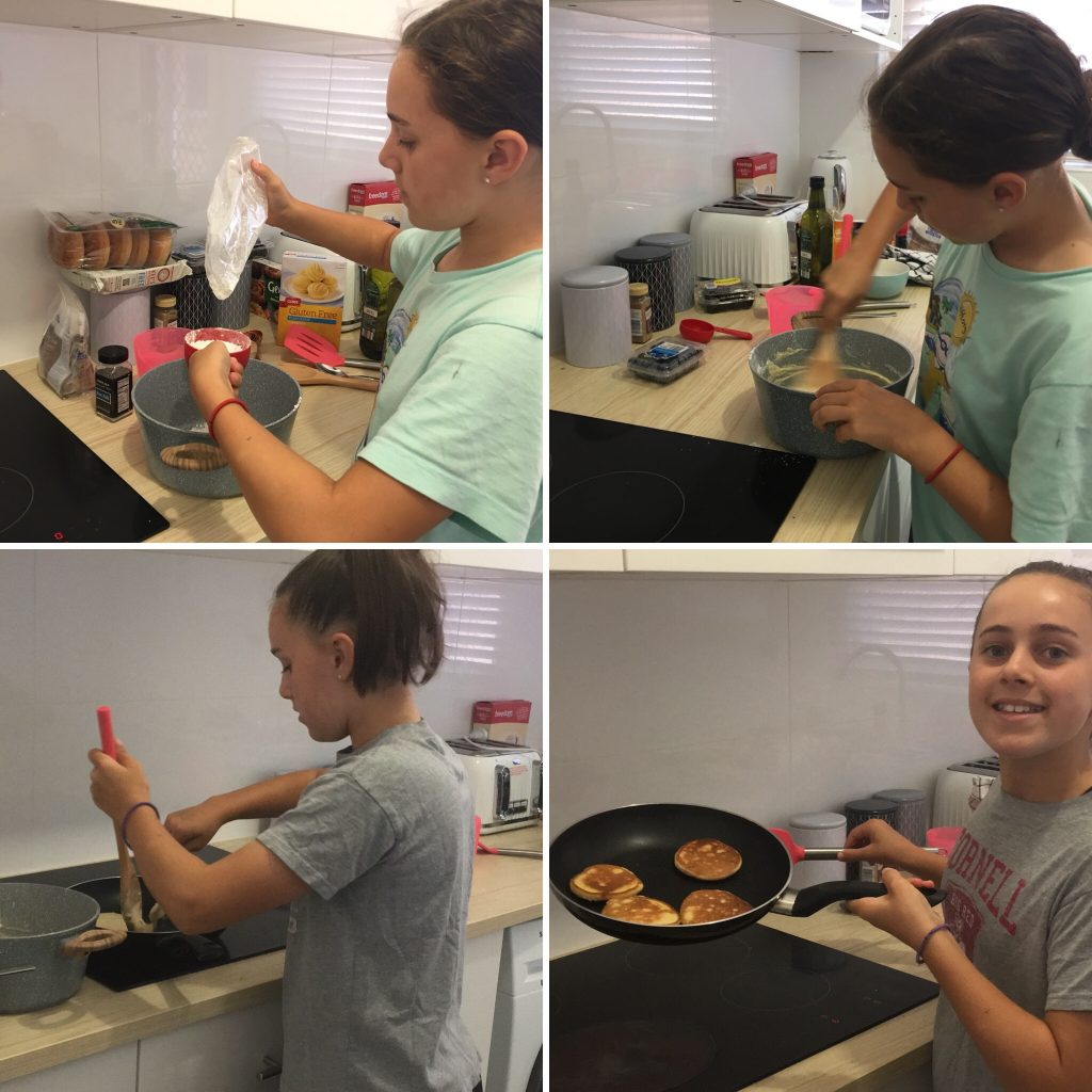 Katie cooks pancakes collage